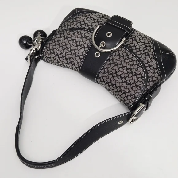 EXCELLENT VINTAGE COACH Y2K MINI SIGNATURE SOHO BUCKLE FLAP SHOULDER BAG 6818 - Picture 5 of 11